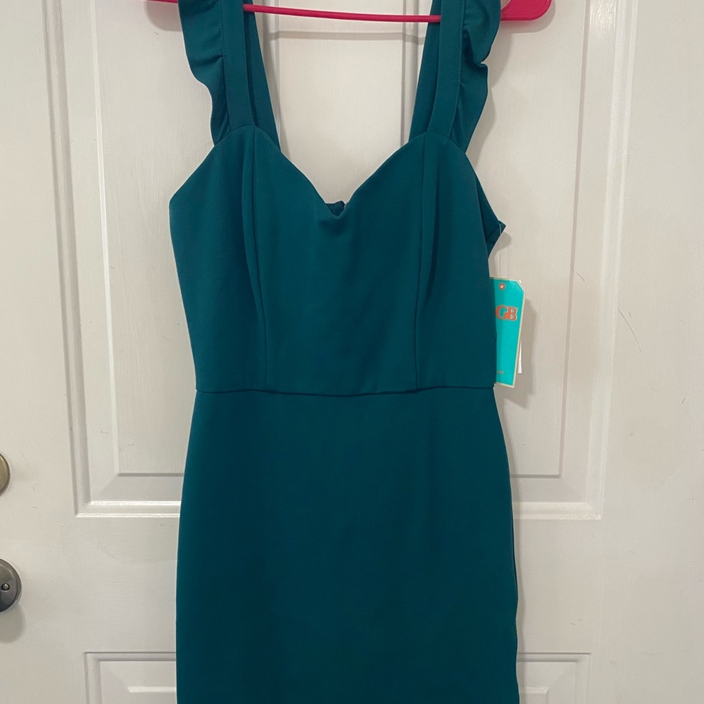 Elegant Teal Sleeveless Dress